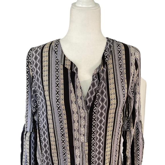 Umgee Aztec Boho Print Peasant Tunic Top Size M - Picture 3 of 13